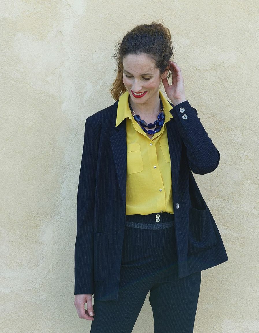 Vestes Christine Laure  | Veste Blazer Bleu Raye